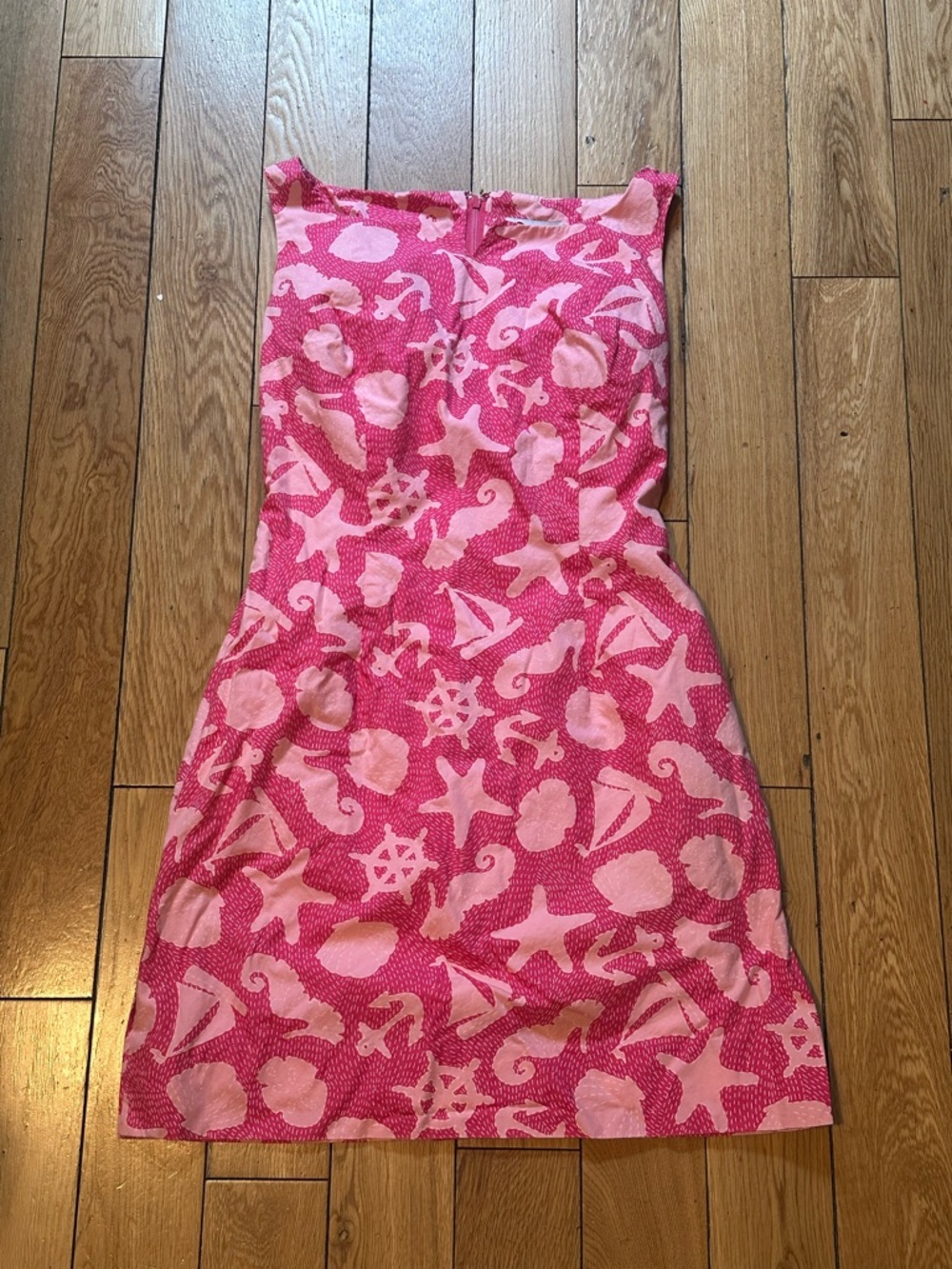 Vintage Lilly Pulitzer Pink Strapless Shell-Print Sundress